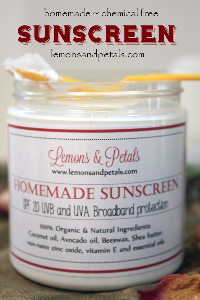 Homemade Sunscreen Lemons & Petals